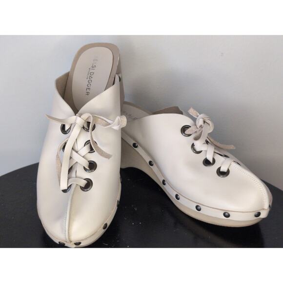 Kelsi Dagger studded lace up embellished platform clogs mules 8.5 - Picture 1 of 7